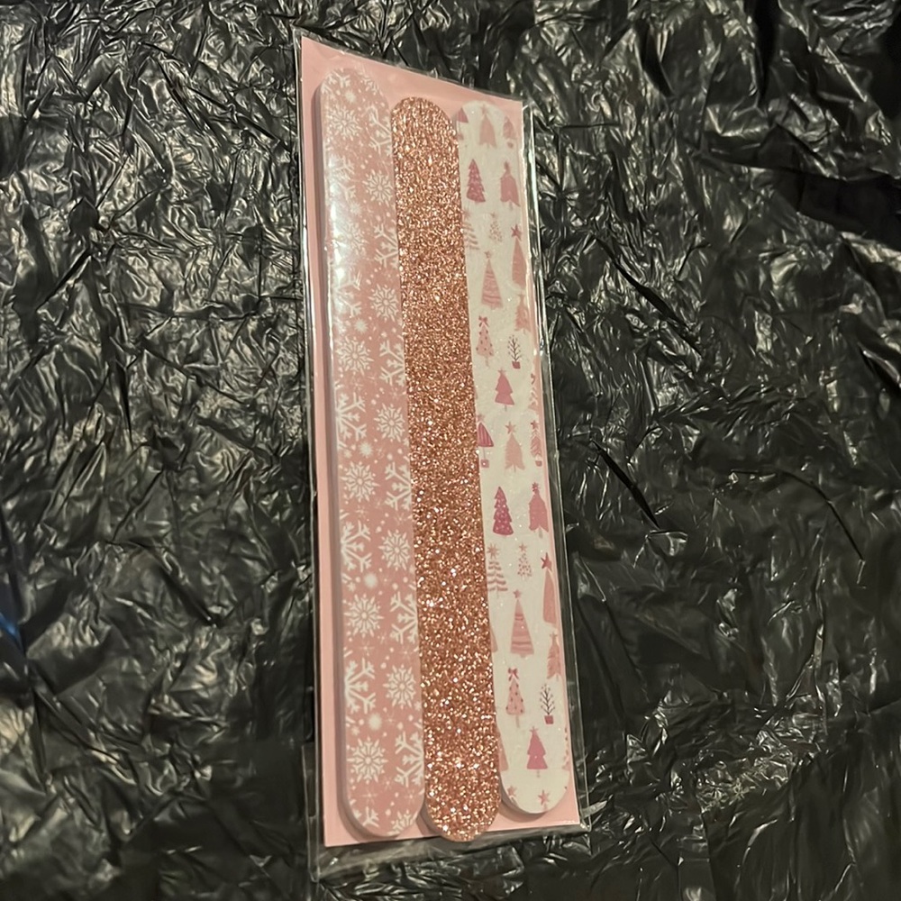 NWT Rose Gold Studio M Pro 3pc glitter Emery Nail file boards
